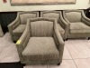 GREEN UPHOLSTERED ARM CHAIRS