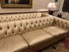 GOLD LEATHER LOOK TUFTED COUCHES - 120''