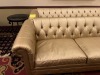 GOLD LEATHER LOOK TUFTED COUCHES - 120'' - 2