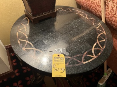 STONE LOOK ROUND END TABLES - 26''