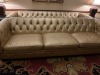 GOLD LEATHER LOOK TUFTED SOFAS - 120''