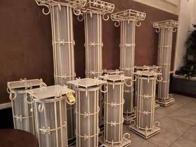 ASSORTED ROLLING WROUGHT IRON COLUMNS