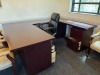 LOT OFFICE SUITE - U-SHAPE DESK / SIDE TABLE / 8 CHAIRS / CABINET - 4