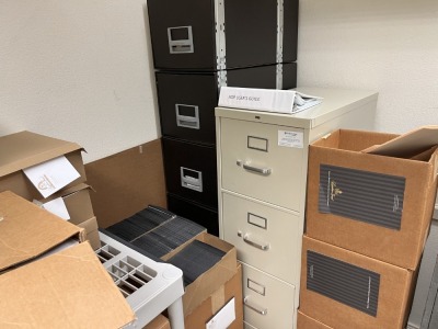 ASSORTED FILE CABINETS, SHELVING UNITS & METAL CABINET