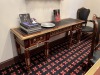 LOT OFFICE SUITE - ORNATE GOLD & WOOD - DESK / 2 CREDENZAS - 2