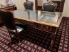 LOT OFFICE SUITE - ORNATE GOLD & WOOD - DESK / 2 CREDENZAS - 3