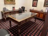 LOT OFFICE SUITE - ORNATE GOLD & WOOD - DESK / 2 CREDENZAS - 10