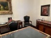 ORNATE LEATHER, WOOD & GOLD CHAIRS - 2