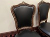 ORNATE LEATHER, WOOD & GOLD CHAIRS - 5