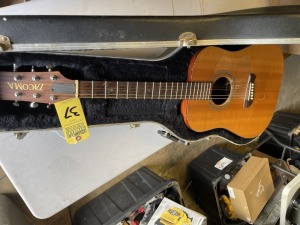 TACOMA DM-10G ACOUSTIC GUITAR WITH FISHMAN SYSTEM 1 & HARD CASE (STRING BROKEN / CASE IN POOR CONDITION)