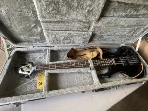 LTD TA-600 ESP ELECTRIC BASS GUITAR WITH MOTHER OF PEARL SPECIAL INSERTS, STRAP & RECTANGULAR HARD CASE - SERIAL No. W0607419 (VERY GOOD CONDITION)