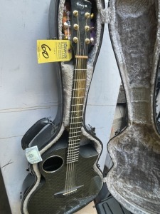 ENYA EAY4 PRO ELECTRIC ACOUSTIC GUITAR WITH CHEATER BAR, KLIQ UBER TUNER, SPARE STRINGS & ENYA HARD CASE (GOOD CONDITION)