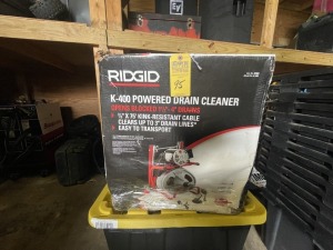 RIDGID K400 POWERED DRAIN CLEANER (NEW IN TAPED BOX)