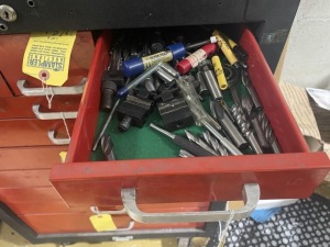 ASSORTED SIZE MILL BITS, ETC (CONTENTS OF DRAWER)