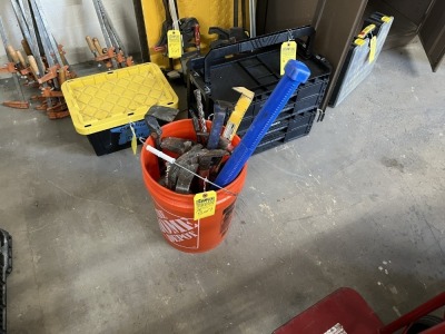 ASSORTED HAMMERS, PRY BARS, CROW BAR, WRECKING BARS, ETC ***TOOLS / EQUIPMENT LOCATION***