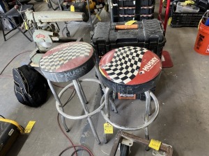 ASSORTED PIECES - 2- HUSKY STOOLS / 1- FOLDING CHAIR ***TOOLS / EQUIPMENT LOCATION***