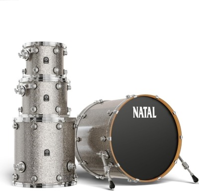 Natal KMA-UF22-SI1 Maple Originals US Fusion 22 Shell Pack 4 Piece Drum Set --- 10'' x 8'' Rack Tom / 12'' x 9'' Rack Tom / 16'' x 16'' Floor Tom / 22'' x 18'' Bass Drum - Silver Sparkle Finish (New) (Retail Price $1,949.99)