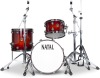 Natal KWN-TJ-BSN1 Walnut Originals Fusion 20 Shell Pack 3 Piece Drum Set --- 10'' x 8'' Rack Tom / 14'' x 14'' Floor Tom / 18'' x 14'' Bass Drum - Sunburst Finish (New) (Retail Price $2,199.99)