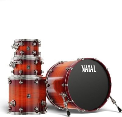 Natal KWN-UFX-BSN1 Walnut Originals US Fusion X Shell Pack 4 Piece Drum Set --- 10'' x 6.5'' Rack Tom / 12'' x 7'' Rack Tom / 16'' x 14'' Floor Tom / 22'' x 18'' Bass Drum - Sunburst Finish (New) (Retail Price $2,599.99)