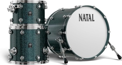 Natal KTW-T20-BRG1 Caf Racer T20 Shell Pack 3 Piece Drum Set --- 12'' x 8'' Rack Tom / 14'' x 12'' Floor Tom / 20'' x 14'' Bass Drum - British Racing Green Sparkle Finish (New) (Retail Price $1,399.99)