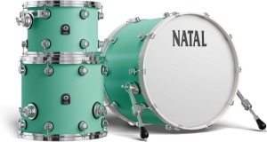 Natal KTW-T20-SFG1 Caf Racer T20 Shell Pack 3 Piece Drum Set --- 12'' x 8'' Rack Tom / 14'' x 12'' Floor Tom / 20'' x 14'' Bass Drum - Sea Foam Green Finish (New) (Retail Price $1,399.99)