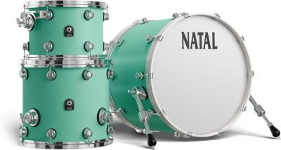 Natal KTW-T20-SFG1 Caf Racer T20 Shell Pack 3 Piece Drum Set --- 12'' x 8'' Rack Tom / 14'' x 12'' Floor Tom / 20'' x 14'' Bass Drum - Sea Foam Green Finish (New) (Retail Price $1,399.99)