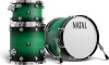 Natal KTW-TJ-GMN1 Caf Racer Traditional Jazz Shell Pack 3 Piece Drum Set --- 12'' x 8'' Rack Tom / 14'' x 14'' Floor Tom / 18'' x 14'' Bass Drum - Green Satin Fade Finish (New) (Retail Price $1,399.99)