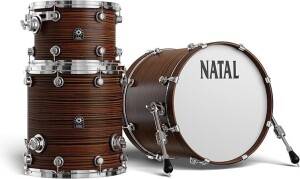 Natal KTW-TJ-VN1 Caf Racer Traditional Jazz Shell Pack 3 Piece Drum Set --- 12'' x 8'' Rack Tom / 14'' x 14'' Floor Tom / 18'' x 14'' Bass Drum - Veneer Finish (New) (Retail Price $1,399.99)