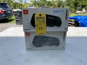 JBL HARMAN CHARGE 5 SPEAKERS - SERIAL No. NT0060-JN0338236 / SERIAL No. ND0843-CN0081216 (NEW IN BOXES)