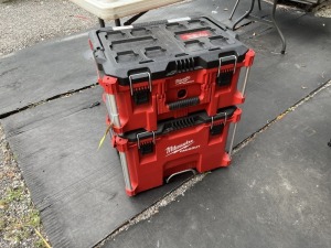 MILWAUKEE PACK OUT 2-PIECE ROLLING TOOL BOXES (VERY GOOD CONDITION)