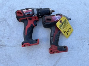 MILWAUKEE TOOLS - 2606-20 1/2'' DRILL - NO BATTERY / 3/8'' IMPACT WRENCH - NO BATTERY (BOTH GOOD CONDITION)