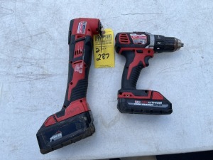 MILWAUKEE TOOLS - 2606-20 1/2'' DRILL WITH BATTERY / 2626-20 MULTI-TOOL WITH BATTERY (BOTH GOOD CONDITION)