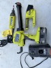 RYOBI TOOLS - P310G CAULK GUN WITH BATTERY / RBT100 CORDED ROTARY TOOL / FLASHLIGHT WITH CHARGER (ALL LIKE NEW CONDITION) - 5