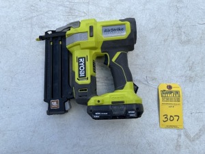 RYOBI P321 BRAD NAILER WITH BATTERY - 18V / 18 GAUGE (LIKE NEW CONDITION)