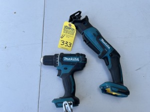 MAKITA 18V TOOLS - XRJ01 RECIPROCATING SAW / XFD10 1/2'' DRILL (BOTH LIKE NEW CONDITION)