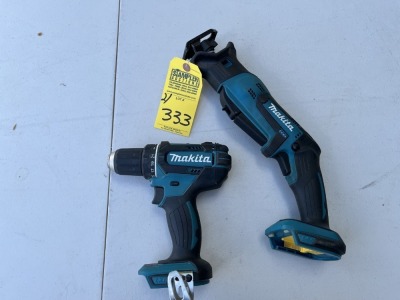 MAKITA 18V TOOLS - XRJ01 RECIPROCATING SAW / XFD10 1/2'' DRILL (BOTH LIKE NEW CONDITION)