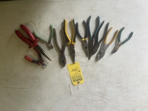 ASSORTED PLIERS, NEEDLE NOSE, CUTTERS, ETC