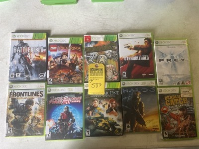 X-BOX 360 GAMES IN CASES - SEE PICTURES FOR SPECIFIC DETAILS (PRE-OWNED)