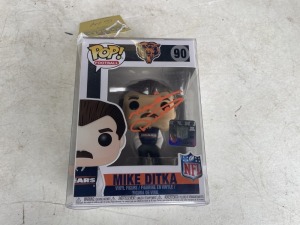 FUNKO POP! VINYL FIGURINE - FOOTBALL #90 / MIKE DITKA / NFL HOLOGRAM / SIGNED 'MIKE DITKA' / COA ON BACK (NEW IN BOX)