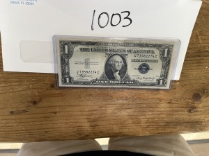 ONE DOLLAR SILVER CERTIFICATE IN PLASTICE (GOOD CONDITION) ***LOCATED IN DAVIE, FL***