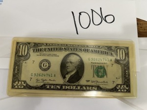 1977 TEN DOLLAR BILL IN PLASTIC ***LOCATED IN DAVIE, FL***