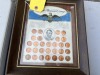 FRAMED COINS - LINCOLN MEMORIAL COINAGE - PENNIES - 12''x10'' (GOOD CONDITION) / WARTIME COINAGE - NICKLES & PENNIES - 12''x10'' (GOOD CONDITION) - 3