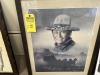 JOHN WAYNE FRAMED POSTER - HEAD SHOT WITH COVERED WAGON & MOUNTAINS - 24x30 ***LOCATED IN DAVIE, FL***