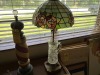 CUT GLASS PITCHER BASE LAMPS WITH TIFFANY STYLE LAMP SHADES - 2