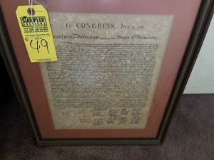 ASSORTED PIECES - FRAMED DECLARATION OF INDEPENDENCE / STATE OF FLORIDA DECLARATION OF AIR FORCE DAY