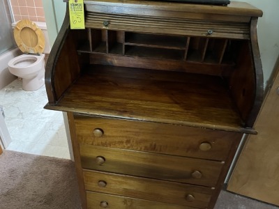 ROLL TOP DESK WITH DRESSER