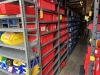 BINS ASSORTED MOTORCYCLE PARTS (NEW) (2 SECTIONS RED BINS / TOP SHELF BLACK BINS & 1 GRAY) - 3