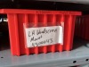 BINS ASSORTED MOTORCYCLE PARTS (NEW) (2 SECTIONS RED BINS / TOP SHELF BLACK BINS & 1 GRAY) - 5