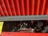 BINS ASSORTED MOTORCYCLE PARTS (NEW) (2 SECTIONS RED BINS / TOP SHELF BLACK BINS & 1 GRAY) - 11