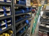 BINS & PIECES - ASSORTED CHAIN SAW BLADES, CLAMPS, BOLTS, ETC